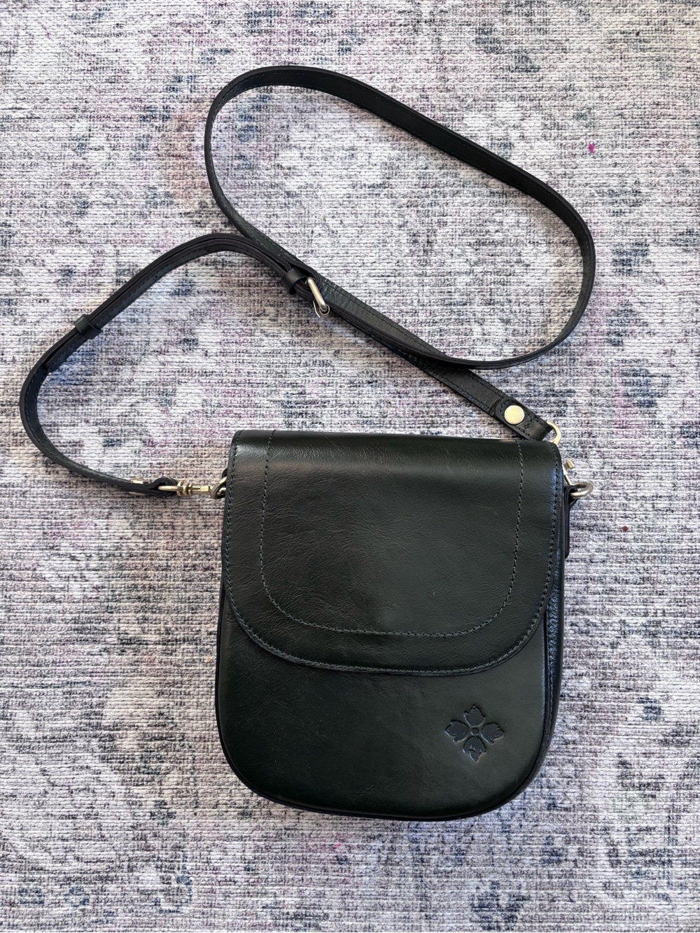 Patricia Nash dark green leather crossbody